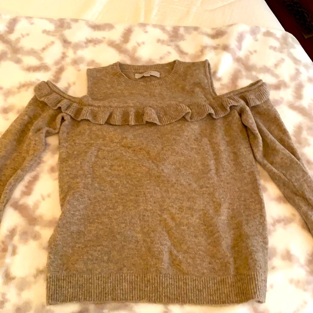 Tan Cold Shoulder Sweater Size small